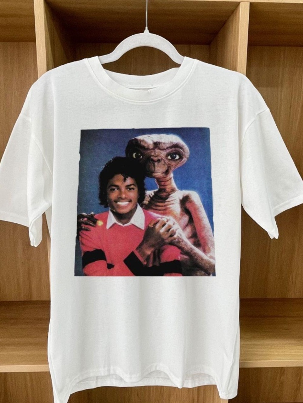 MJ Michael Jackson ET Alien Retro White T-shirt